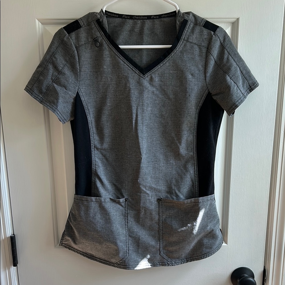 Gray and Black Women's Top